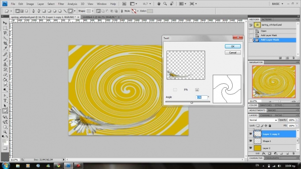 Creation of spring whirlpool: Step 8